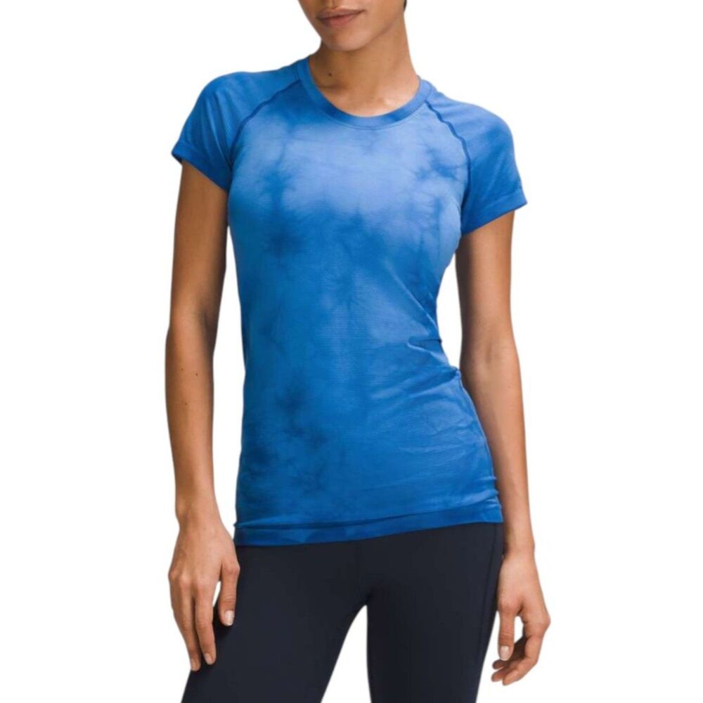 Lululemon Swiftly Tech Short Sleeve Shirt 2.0 Marble Dye Pipe Dream Blue Symphon